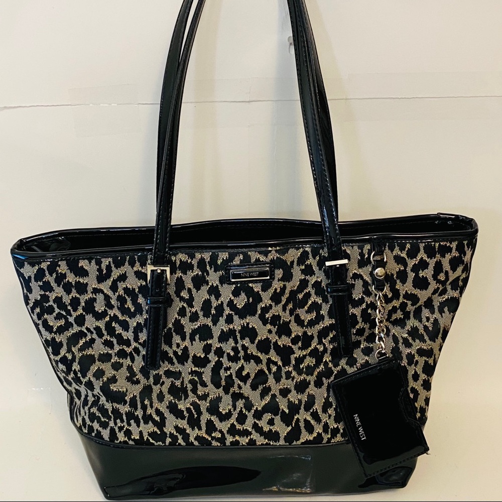 NINE WEST cheetah print tote shoulder bag